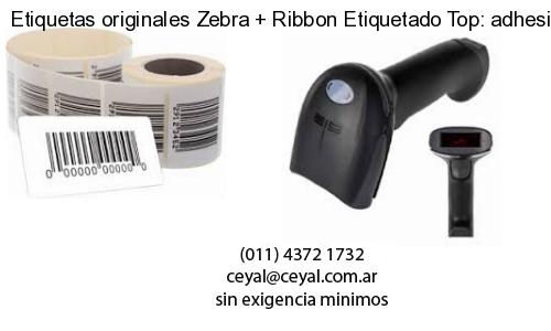 Etiquetas originales Zebra   Ribbon Etiquetado Top: adhesivo   ribbo