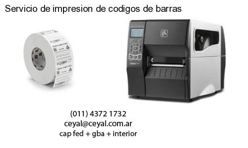Servicio de impresion de codigos de barras