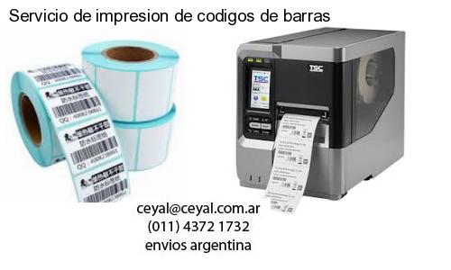 Servicio de impresion de codigos de barras