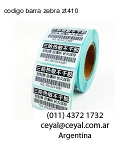 codigo barra zebra zt410
