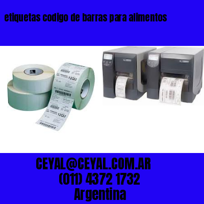 etiquetas codigo de barras para alimentos