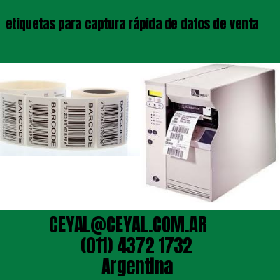 etiquetas para captura rápida de datos de venta