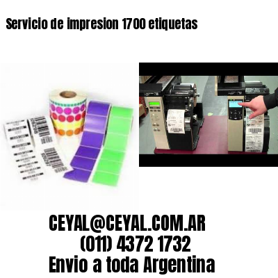 Servicio de impresion 1700 etiquetas