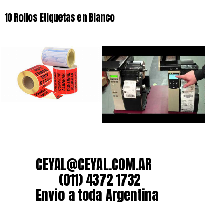 10 Rollos Etiquetas en Blanco