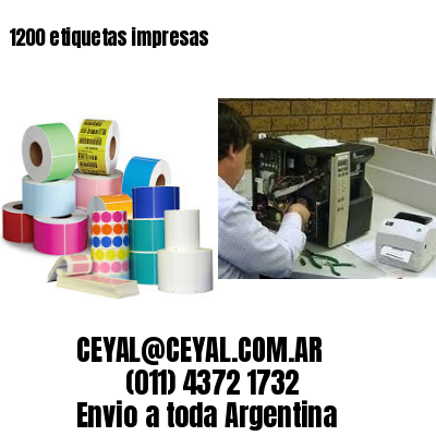 1200 etiquetas impresas