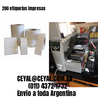 200 etiquetas impresas