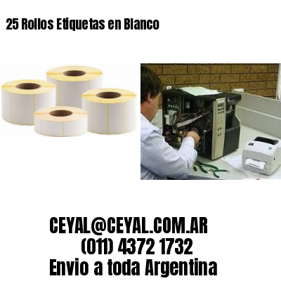 25 Rollos Etiquetas en Blanco
