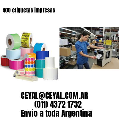 400 etiquetas impresas