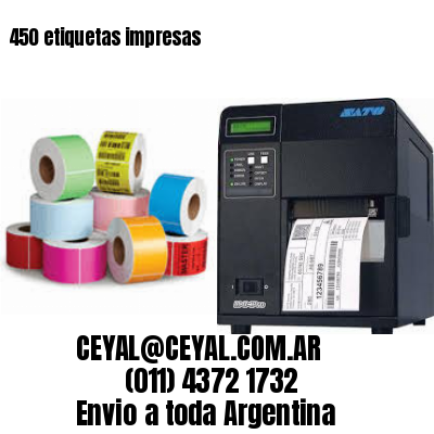 450 etiquetas impresas