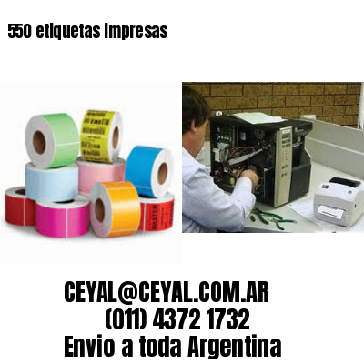 550 etiquetas impresas
