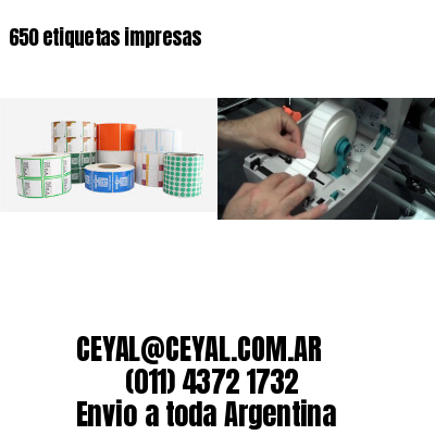 650 etiquetas impresas