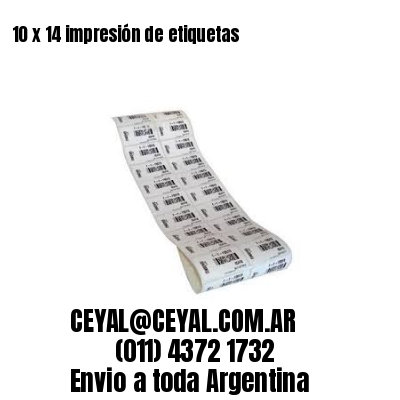 10 x 14 impresión de etiquetas
