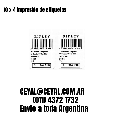 10 x 4 impresión de etiquetas