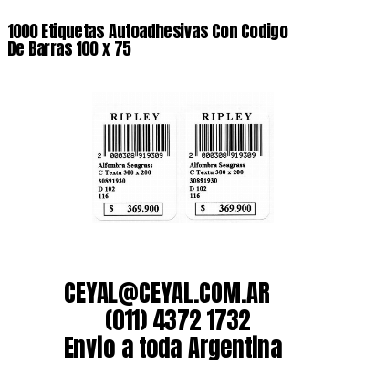 1000 Etiquetas Autoadhesivas Con Codigo De Barras 100 x 75