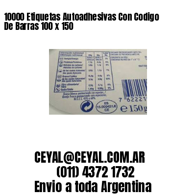 10000 Etiquetas Autoadhesivas Con Codigo De Barras 100 x 150