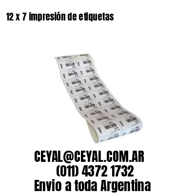 12 x 7 impresión de etiquetas