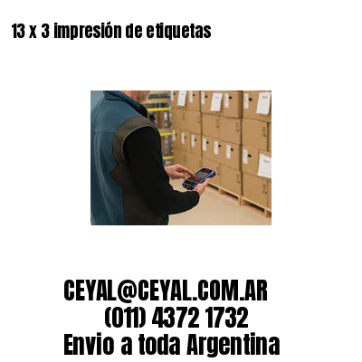 13 x 3 impresión de etiquetas