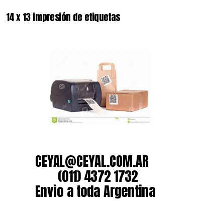 14 x 13 impresión de etiquetas