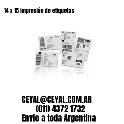 14 x 15 impresión de etiquetas