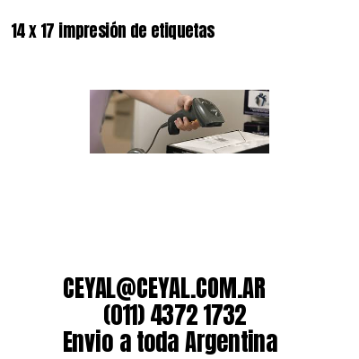 14 x 17 impresión de etiquetas