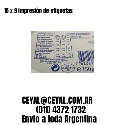 15 x 9 impresión de etiquetas