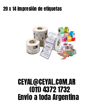 20 x 14 impresión de etiquetas