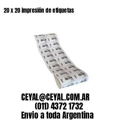 20 x 20 impresión de etiquetas