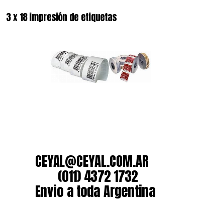 3 x 18 impresión de etiquetas
