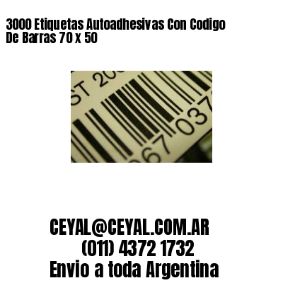 3000 Etiquetas Autoadhesivas Con Codigo De Barras 70 x 50