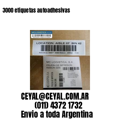 3000 etiquetas autoadhesivas