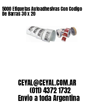 5000 Etiquetas Autoadhesivas Con Codigo De Barras 30 x 20
