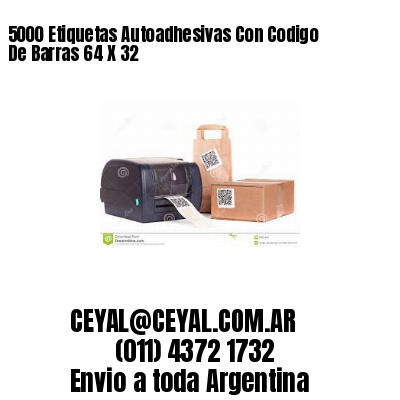 5000 Etiquetas Autoadhesivas Con Codigo De Barras 64 X 32