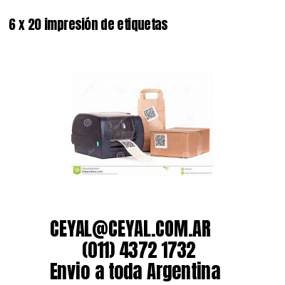6 x 20 impresión de etiquetas