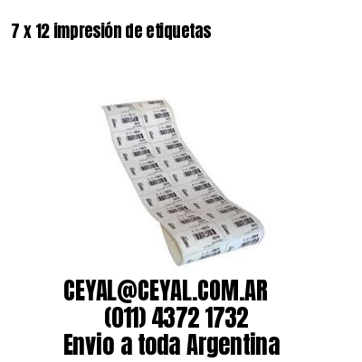 7 x 12 impresión de etiquetas