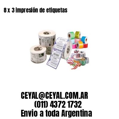 8 x 3 impresión de etiquetas