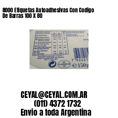 8000 Etiquetas Autoadhesivas Con Codigo De Barras 100 X 80