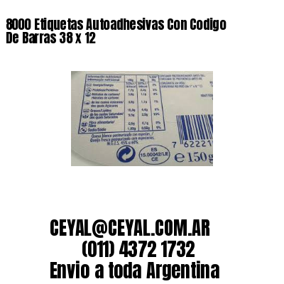 8000 Etiquetas Autoadhesivas Con Codigo De Barras 38 x 12