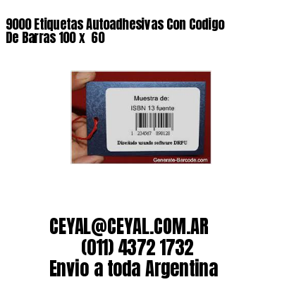 9000 Etiquetas Autoadhesivas Con Codigo De Barras 100 x  60