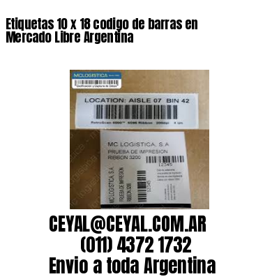 Etiquetas 10 x 18 codigo de barras en Mercado Libre Argentina