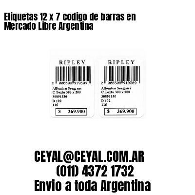 Etiquetas 12 x 7 codigo de barras en Mercado Libre Argentina