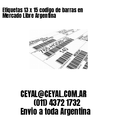 Etiquetas 13 x 15 codigo de barras en Mercado Libre Argentina
