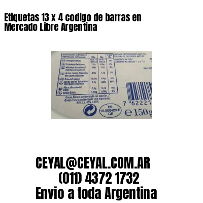 Etiquetas 13 x 4 codigo de barras en Mercado Libre Argentina