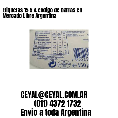 Etiquetas 15 x 4 codigo de barras en Mercado Libre Argentina