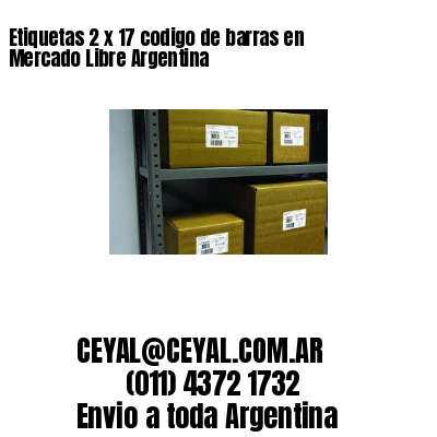 Etiquetas 2 x 17 codigo de barras en Mercado Libre Argentina