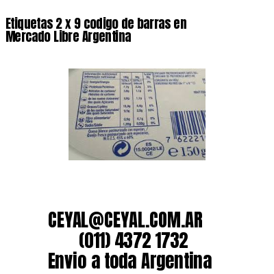 Etiquetas 2 x 9 codigo de barras en Mercado Libre Argentina