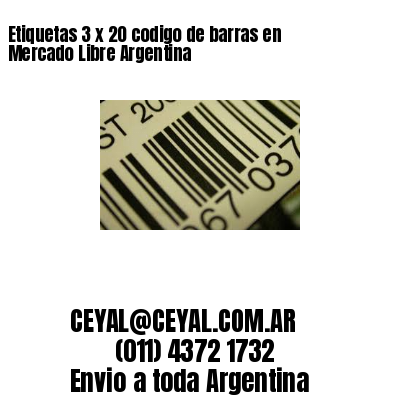 Etiquetas 3 x 20 codigo de barras en Mercado Libre Argentina