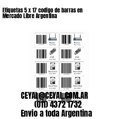 Etiquetas 5 x 17 codigo de barras en Mercado Libre Argentina