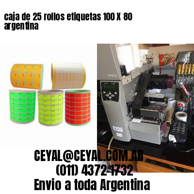 caja de 25 rollos etiquetas 100 X 80 argentina