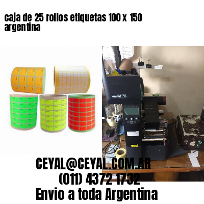 caja de 25 rollos etiquetas 100 x 150 argentina