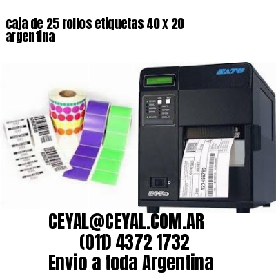 caja de 25 rollos etiquetas 40 x 20 argentina